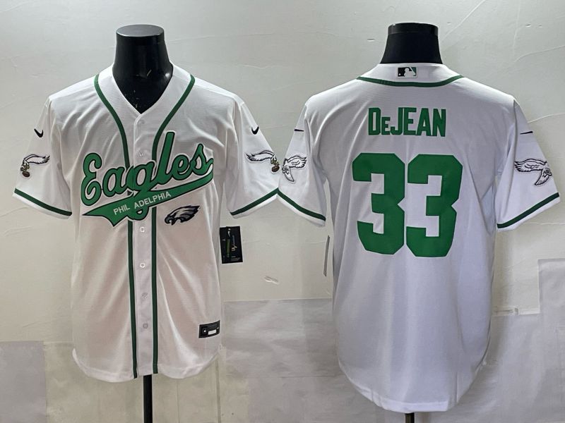 Men 2025 Philadelphia Eagles #33 Dejean white 2th generation Joint Name Nike Limited NFL Jersey style 0013